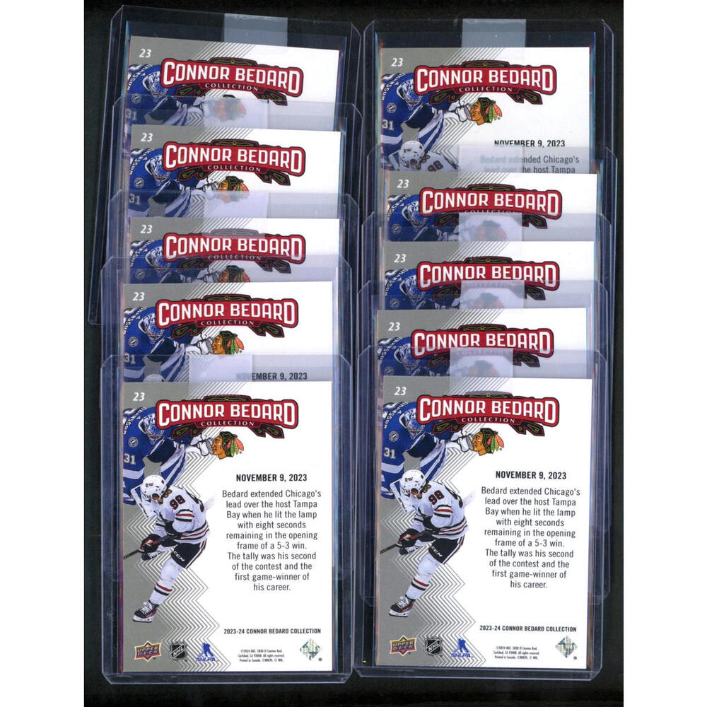 Lot of (10) 23-24 Upper Deck #23  Connor Bedard Collection Rookie Card (RC) - Picture 2 of 2